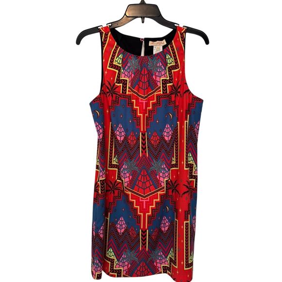 Mara Hoffman Women’s Red Pyramid Print Egyptian Mini Dress Vintage sz M - Picture 2 of 5